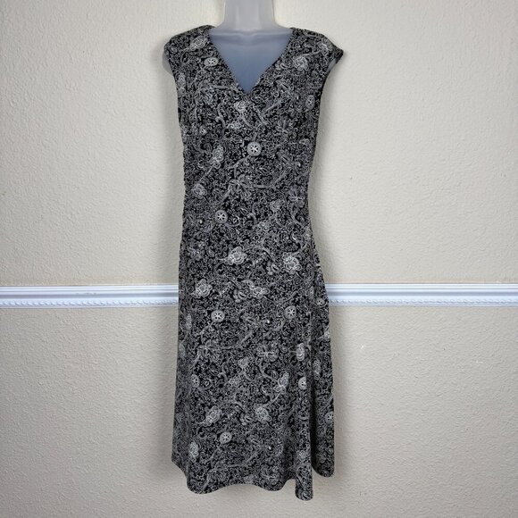 Vintage 90s Studio Y Dark Floral Mini Dress Size Medium Cottagecore Y2K - Picture 1 of 9